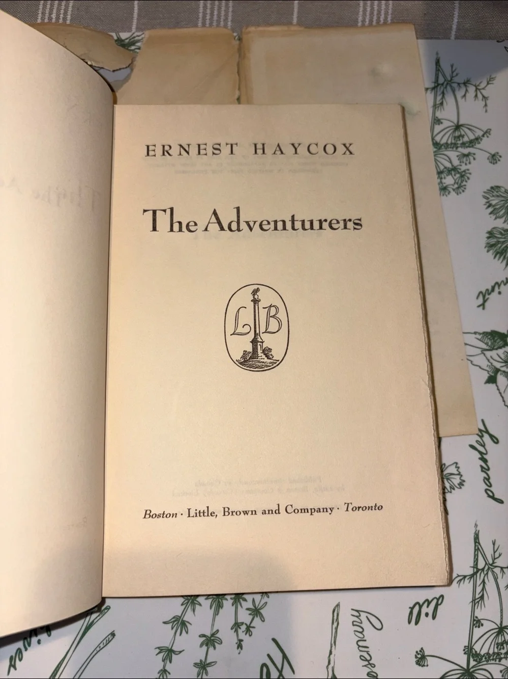 VTG 1954 The Adventurers by Ernest Haycox Hardcover Book Western Frontier Fictio